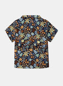 Camicia navy con stampa animali marini e foglie multicolore KAYAEL / 24E1BGS1CHM070