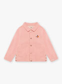 Giacca in twill rosa cipria con motivi gatto e fantasia bambina CLATWETTE / 22E2PFG1VESD327