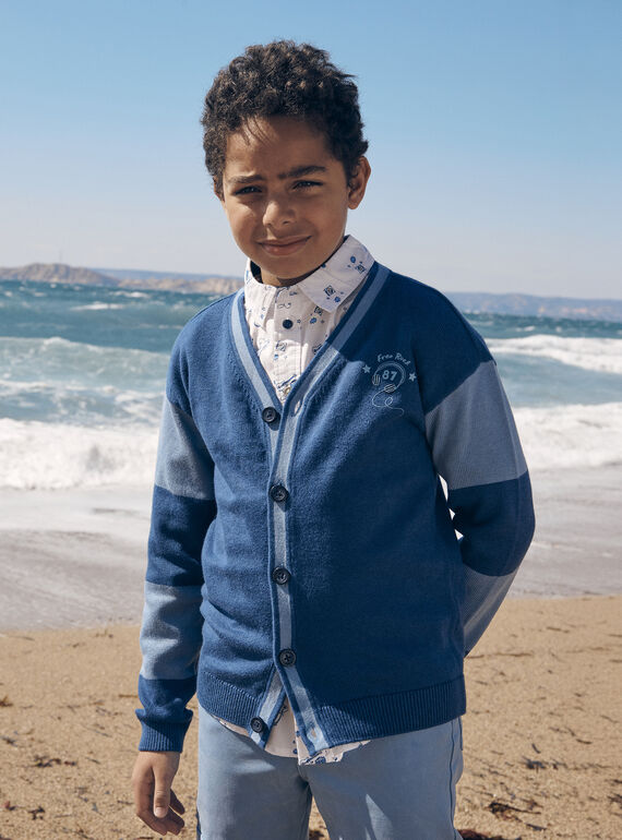 Cardigan blu a maniche lunghe con cashmere LEGILAGE / 24H3PGJ1GILC230