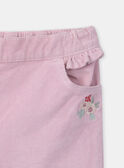 Pantaloni di velluto rosa LADOSETTE / 24H2PFQ1PAND329