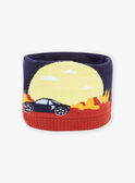 Scaldacollo navy  in maglia con motivo paesaggio FRALOSAGE / 23E4PG51SNO713