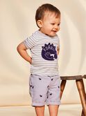 T-shirt lilla a maniche corte con stampa a righe FAOCTAVE / 23E1BGO1TMCH700