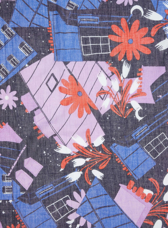 Camille Witt Limited Edition - Sciarpa stampata con tetti di Parigi DOFOULETTE / 22H4PFT1ECH705