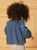 Camicia in jeans blu con collo con volant LACARINE / 24H1BFJ1CHEP274