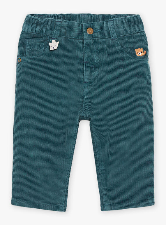 Pantaloni in velluto a costine petrolio DANOE / 22H1BGU2PAN714