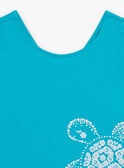 Canottiera blu turchese con motivo tartaruga bambina CAUJERETTE  2 / 22E2PFT1DEB202
