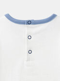 Body a T-shirt écru e azzurro con motivi di tram e animali LADULIO / 24H1BGJ1BOD001