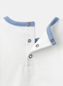 Body a T-shirt écru e azzurro con motivi di tram e animali LADULIO / 24H1BGJ1BOD001