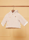 Giacca nascita in velluto beige con cappuccio LOAC / 24H0CM11VES007
