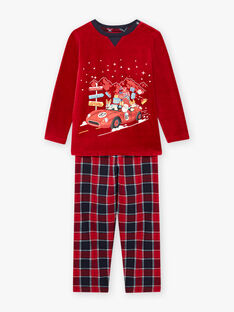 Set pigiama in velluto rosso con motivi Natale bambino BODILAGE / 21H5PGI1PYJF528