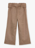 Pantaloni marroni in twill con stampa pied-de-poule GLIPAETTE / 23H2PFR1PANI820