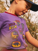 T-shirt a maniche corte viola con stampa a dinosauri KICHAGE / 24E3PGC3TMC708