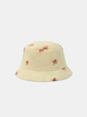 Cappello da pescatore giallo con ricami piovre arancione KAYOURI / 24E4BGS1CHAB116