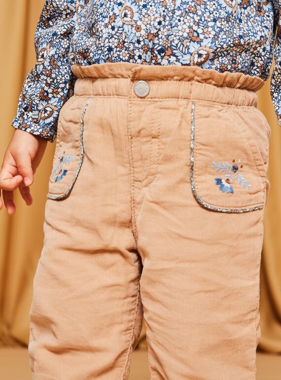 Pantaloni beige in velluto a costine DAREGINE / 22H1BFY1PANI820
