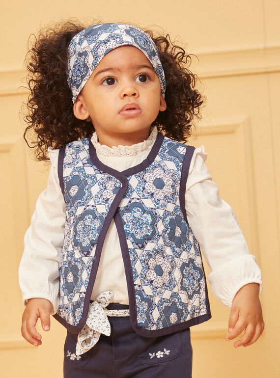 Gilet trapuntato senza maniche blu e bianco LACINDY / 24H1BFJ1CSM001