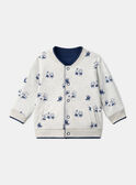 Cardigan double face blu ed écru LADRISTO / 24H1BGJ1GILC230