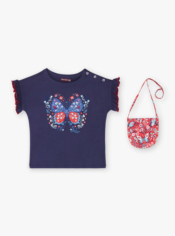 T-shirt maniche corte blu orizzonte bambino ZOTISETTE / 21E2PFB1TMC216