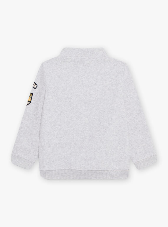 Maglia grigio melange con tasca a marsupio DEBADGEAGE / 22H3PGR1PUL943