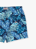 Shorts mare navy e verde con stampa foglie FISAM / 23E4BGM2MAI070