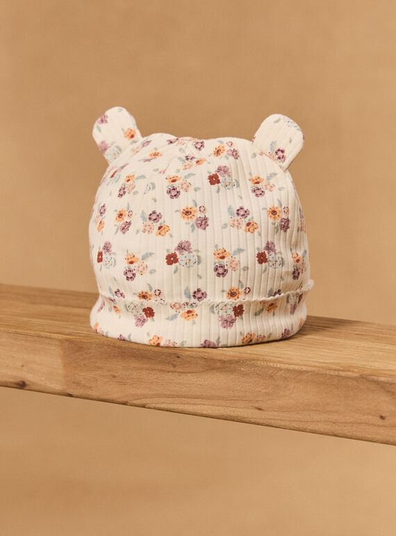 Cuffietta écru con stampa a fiori MABENEDICTE / 25E4BF71BON001