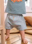 Body, shorts e bavaglino blu con stampa a righe e motivo astici FOLAMI / 23E0CGT2ENS715