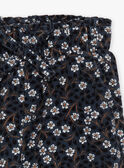 Pantaloni blu ardesia con stampa a fiori in velluto a costine GARACHEL / 23H1BFR1PANC203