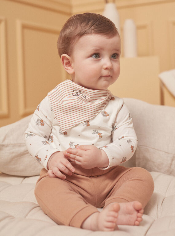 Set maglia, pantaloni e bandana color nocciola ed écru LOGAN / 24H0CG13ENS821