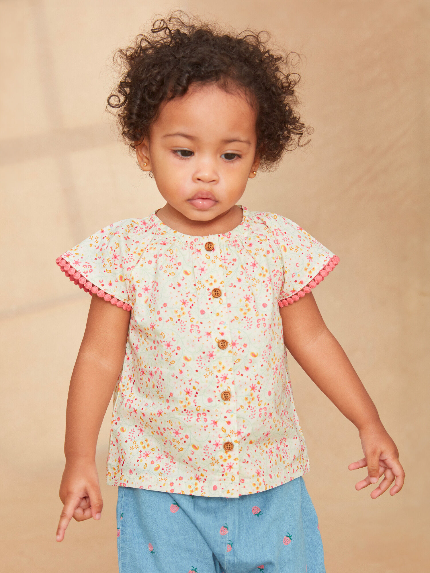 Camicetta beige a fiori Ragazza Sergent Major