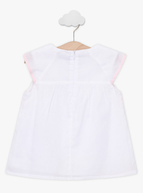 Camicia con volant ecrù bambina TYBOETTE / 20E2PFJ1CHE000