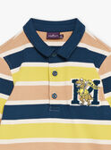 Polo navy, beige e verde con stampa a righe GEPOLAGE / 23H3PG81POL715