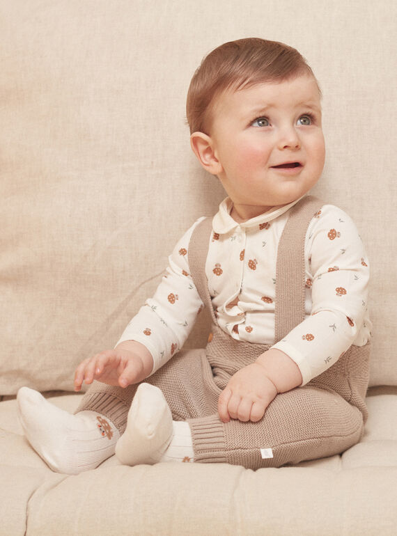 Set pantaloni, body e calze beige e bianco LONDON / 24H0CM11ENS007