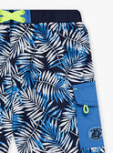 Shorts bagno blu con stampa foglie bambino CYSHORTAGE / 22E4PGO6MAI622