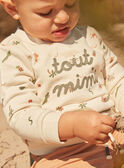 Felpa beige in tessuto felpato con stampa animali FATAHAR / 23E1BGP1SWE007
