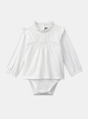 Body a blusa écru con volant LACOLINE / 24H1BFJ1BOD001