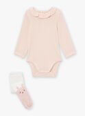 Set body, tutina e calzamaglia écru e rosa LOUANE / 24H0CF12ENS001