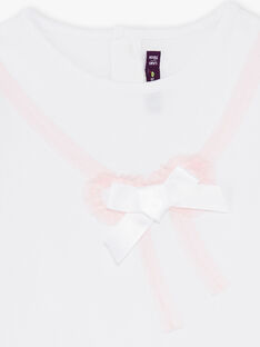 T-shirt bianca e rosa bambina ZYALOETTE / 21E2PF41TMC000