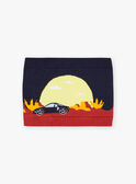 Scaldacollo navy  in maglia con motivo paesaggio FRALOSAGE / 23E4PG51SNO713