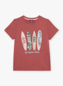 T-shirt rosso con stampa surf FISURFAGE / 23E3PGD2TMC303