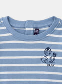 T-shirt alla marinata blu pastello ed ecrù LADREDO / 24H1BGJ1TMLC236