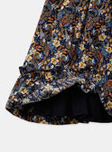 Abito navy con stampa fiori e pesci multicolore in popeline KAZAZIE / 24E1BFS2ROB718