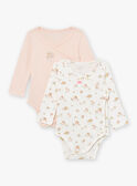 2 body ecrù e rosa cipria in cotone LOELINE / 24H0NF11BOD001