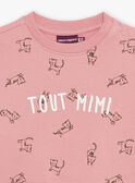 Felpa rosa con stampa animali FAGETIENNE / 23E1BGD2SWED332