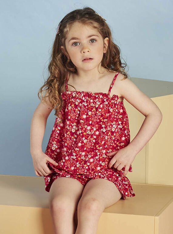 Canottiera fucsia con stampa a fiori bambina CAUDEBETTE 1 / 22E2PFT3DEB304