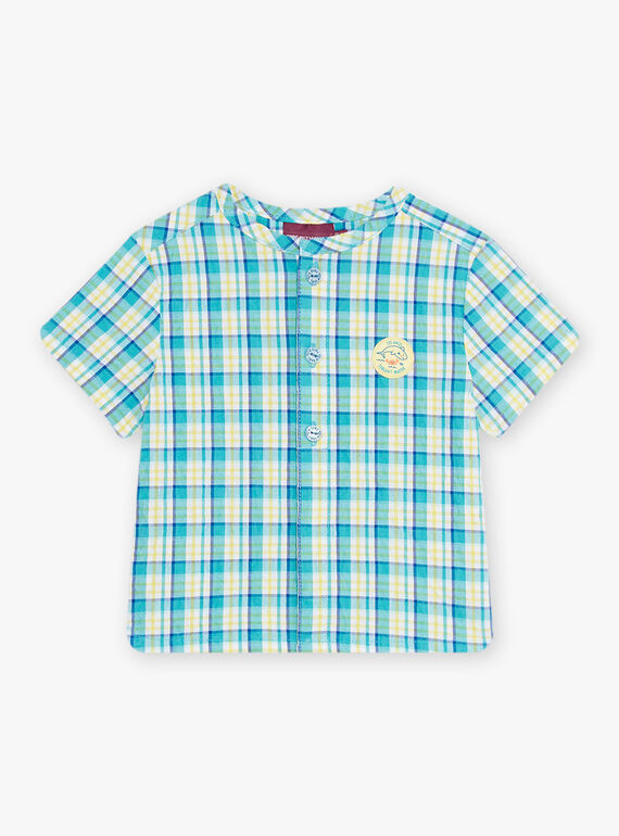 Camicia in seersucker a quadri neonato CAVAHE / 22E1BGN1CHM209