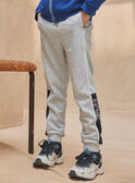 Pantaloni jogging grigio melange con bande a contrasto sui lati KRIKAGE / 24E3PGB2JGBJ922