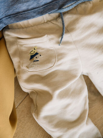Pantaloni sportivi in tessuto felpato grattato beige melange chiaro DABAUREL / 22H1BG51PANA011
