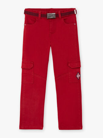 Pantaloni rossi multitasche e cintura bambino BADAGE / 21H3PG11PAN050