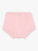 Abito in popeline rosa con ricami conchiglie e bloomer neonata CASOLEIL / 22E1BFN1ROBD315