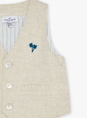 Giacca beige senza maniche in lino FAEDOUARD / 23E1BGI1VSMA013