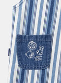 Salopette lunga un denim blu e bianco con stampa a righe LADEREK / 24H1BGJ1SALP274